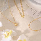 Yimari Minimalist Heart Necklace Gold Pendant Choker Design