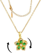 Yimari Flower Spinner Necklace Gold Minimal Pendant Design