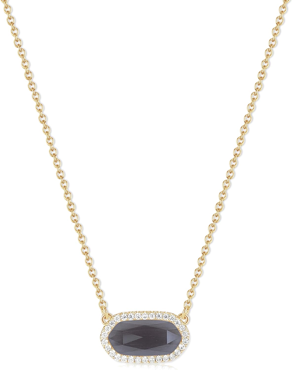 Yimari Natural Stone Pendant Necklace Gold Plated Minimal Design