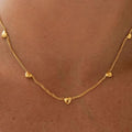 Yimari Minimalist Heart Necklace Gold Pendant Choker Design