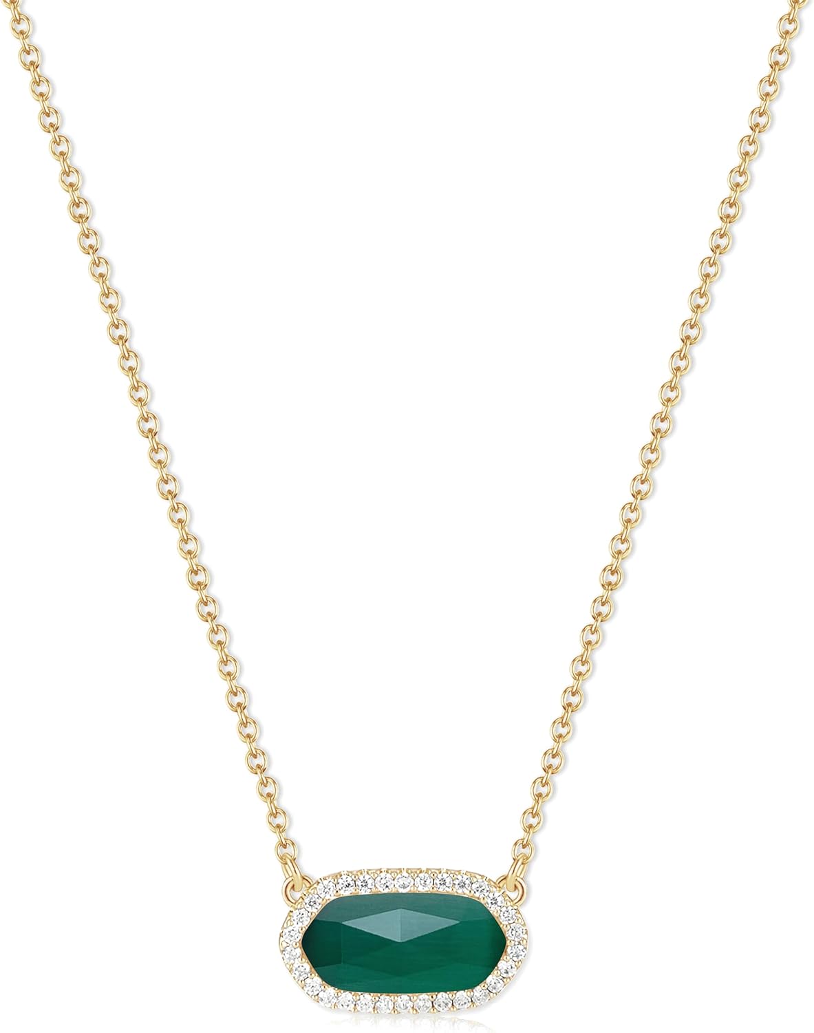 Yimari Natural Stone Pendant Necklace Gold Plated Minimal Design