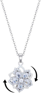 Yimari Flower Spinner Necklace Gold Minimal Pendant Design