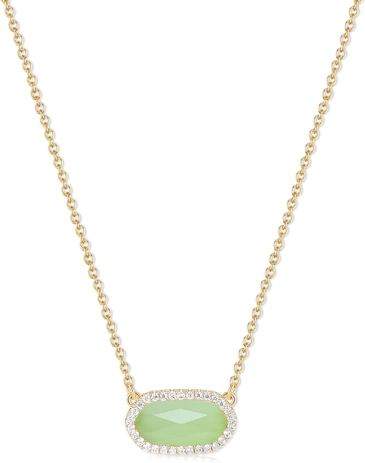 Yimari Natural Stone Pendant Necklace Gold Plated Minimal Design