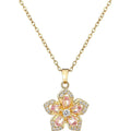 Yimari Flower Spinner Necklace Gold Minimal Pendant Design
