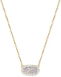 Yimari Natural Stone Pendant Necklace Gold Plated Minimal Design