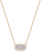 Yimari Natural Stone Pendant Necklace Gold Plated Minimal Design