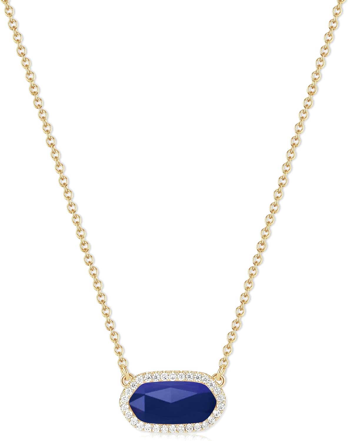Yimari Natural Stone Pendant Necklace Gold Plated Minimal Design