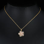 Yimari Flower Spinner Necklace Gold Minimal Pendant Design