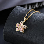 Yimari Flower Spinner Necklace Gold Minimal Pendant Design