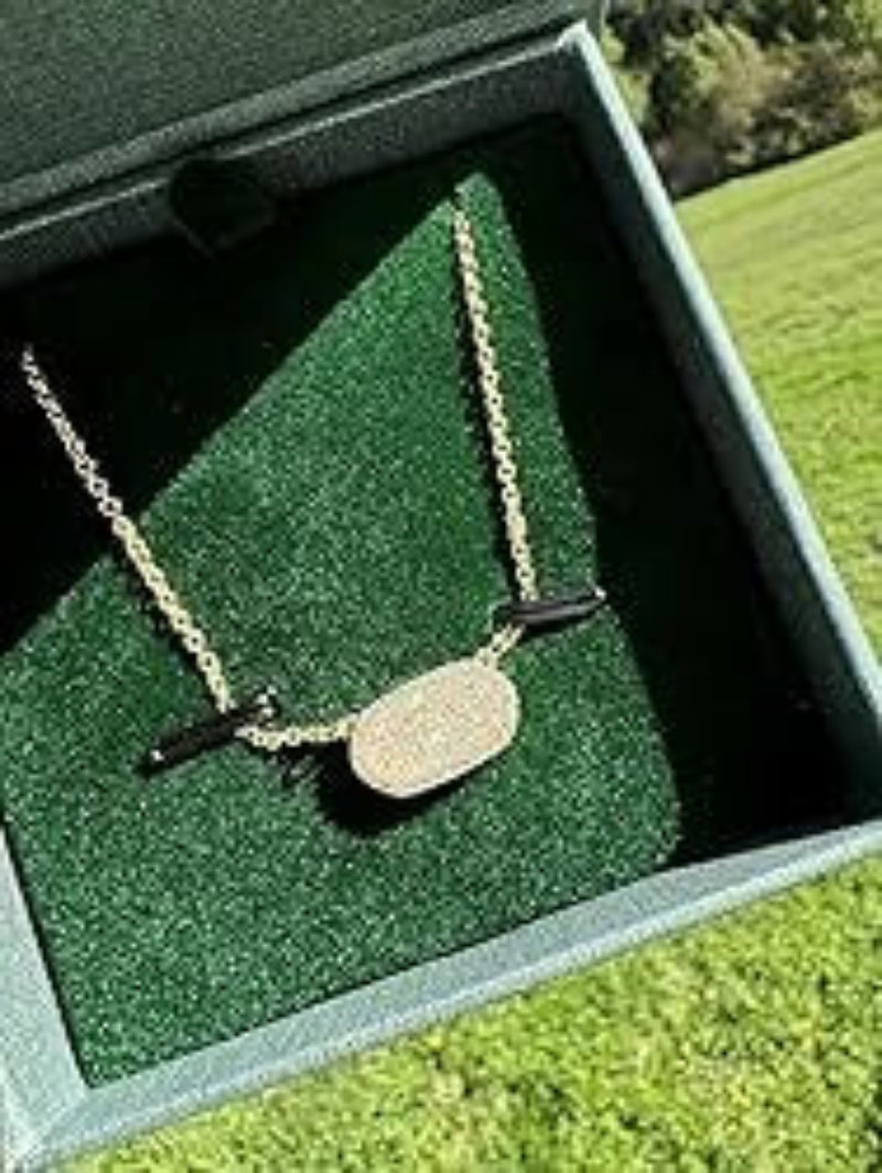 Yimari Natural Stone Pendant Necklace Gold Plated Minimal Design